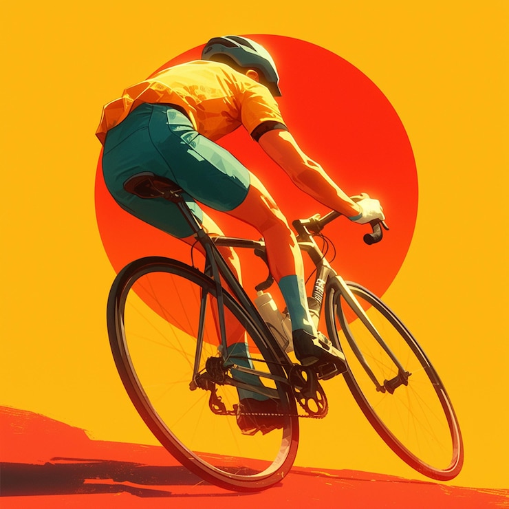 Vector un hombre de guadalupe está en bicicleta