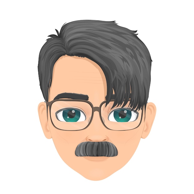 Hombre guapo con ojos de color cabello gris gafas de mediana edad
