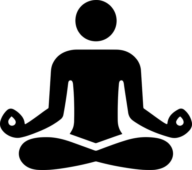 Hombre haciendo icono de yoga de color negro símbolo de clipart minimal silueta 7