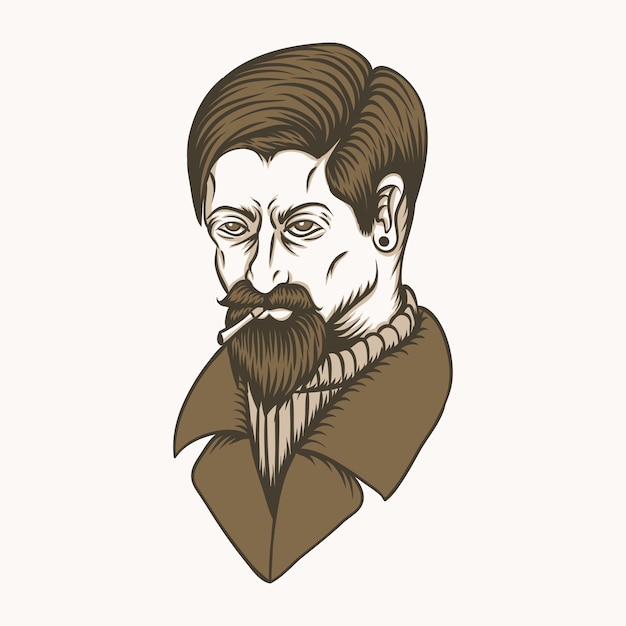 hombre humo vector illustration