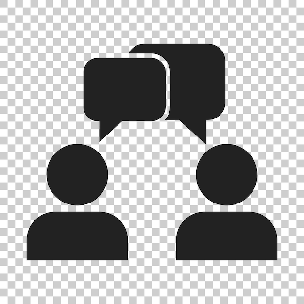 Hombre con ilustración de burbuja de habla en un fondo transparente aislado Concepto de negocio de chat de conversación