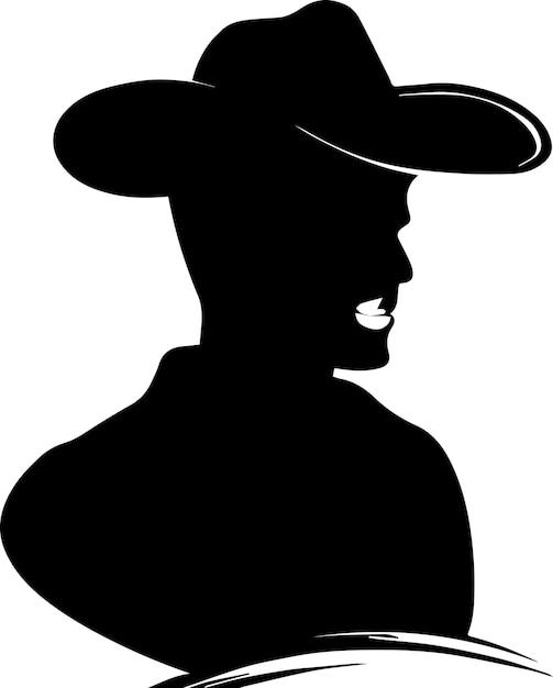 hombre con ilustración de silueta vectorial de sombrero