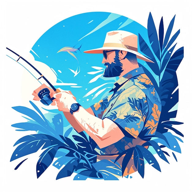 Un hombre de la isla Denis está pescando