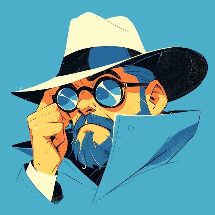 Vector un hombre de la isla ducie está observando pájaros.