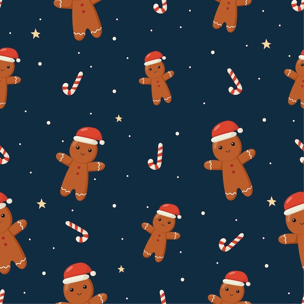 hombre de jengibre, navidad, seamless, patrón