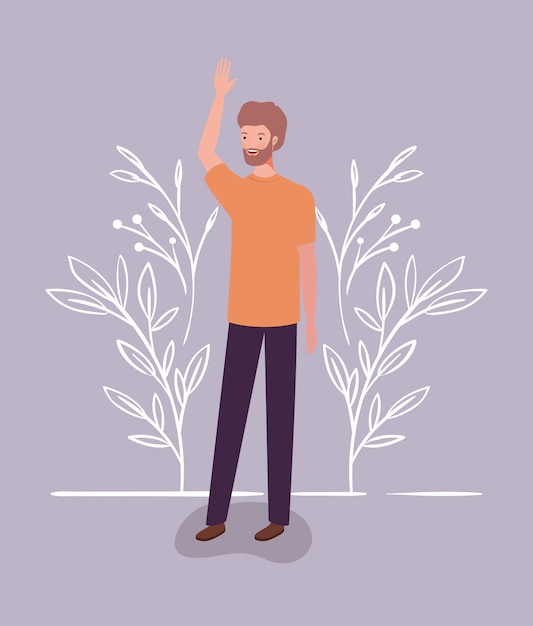 Hombre joven y casual con carácter de barba