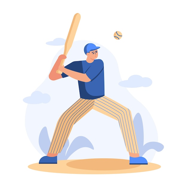 Hombre jugando al béisbol Estilo de vida deportivo y saludable