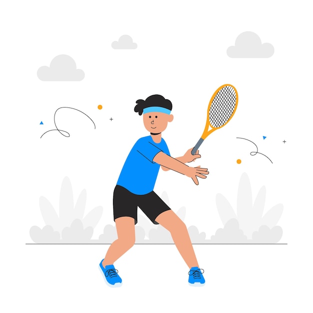 Un hombre jugando al tenis Ilustraciones