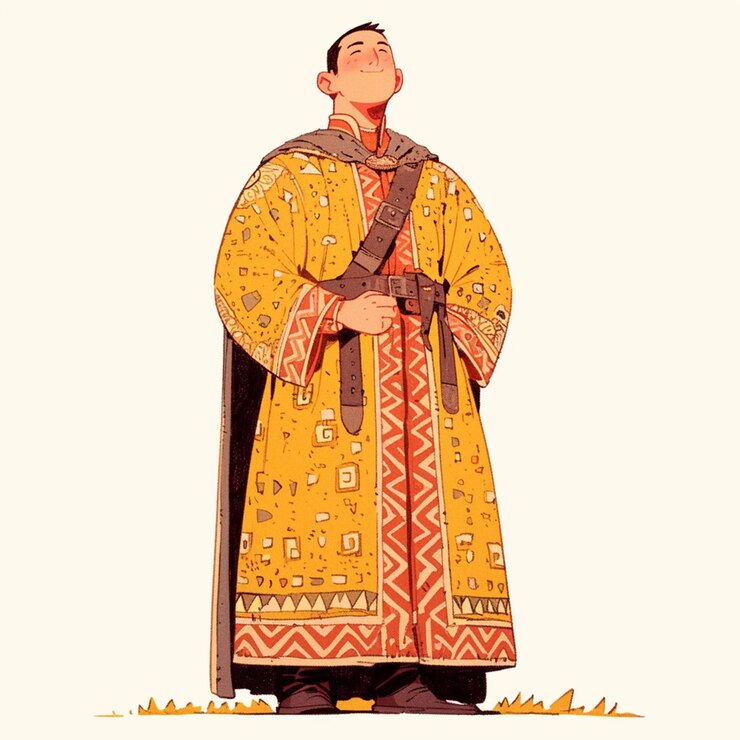 Vector hombre letón con vestimenta tradicional letona como anfitrión cultural