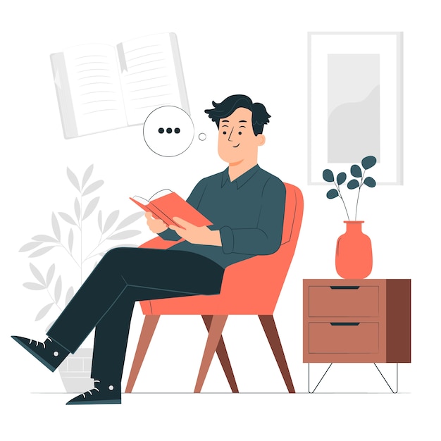 El hombre leyendo la ilustración
