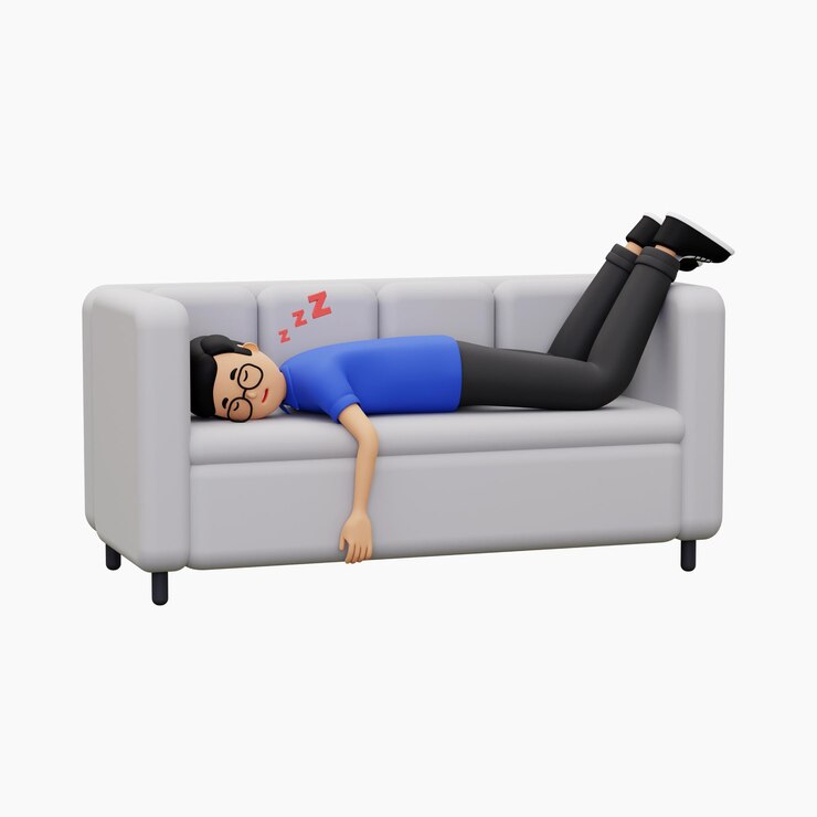 Vector hombre libre de vector 3d durmiendo en el sofá