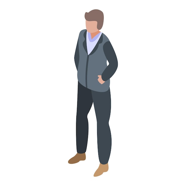 Hombre listo para buscar icono Isométrico del hombre listo para buscar icono de vector para diseño web aislado sobre fondo blanco