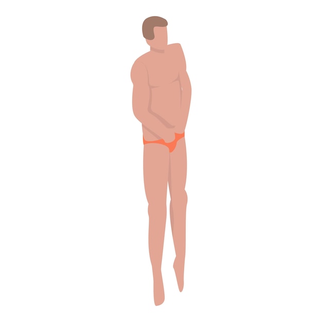 Hombre listo para nadar icono Isométrico del hombre listo para nadar icono vectorial para diseño web aislado sobre fondo blanco
