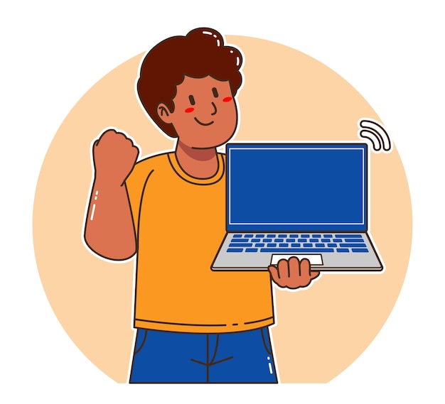 hombre llevando una computadora portátil