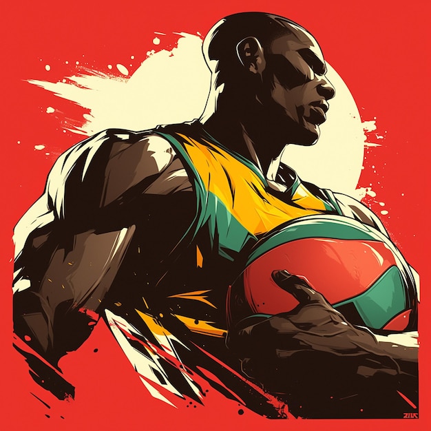 Vector un hombre de malawi está jugando al netball