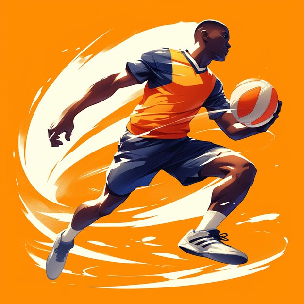 Vector un hombre de malawi está jugando al netball