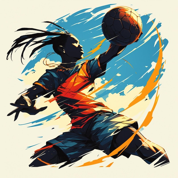 Vector un hombre de malawi está jugando al netball