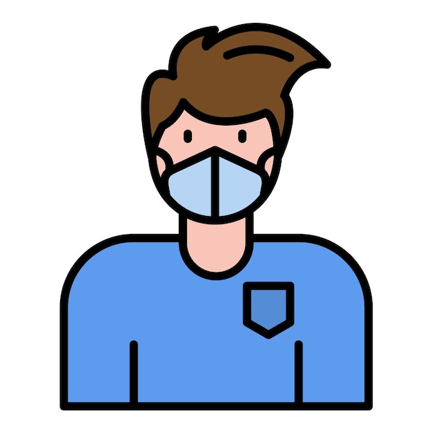 Hombre con máscara Ilustración plana