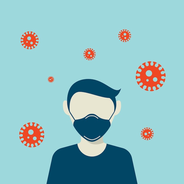 Un hombre con máscaras para prevenir la transmisión del vector del virus de la corona