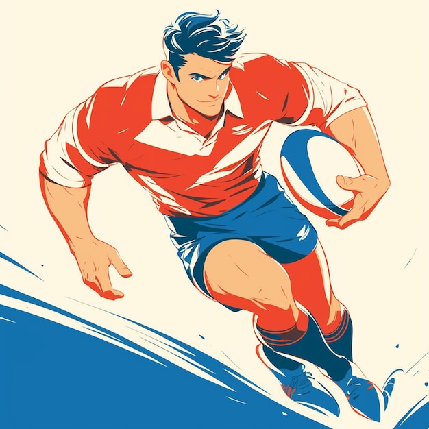 Vector un hombre de mauricio está jugando al rugby.