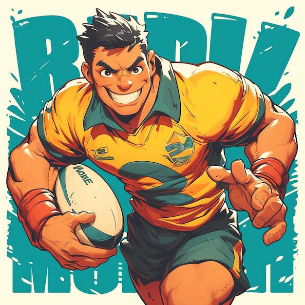 Vector un hombre de mauricio está jugando al rugby.