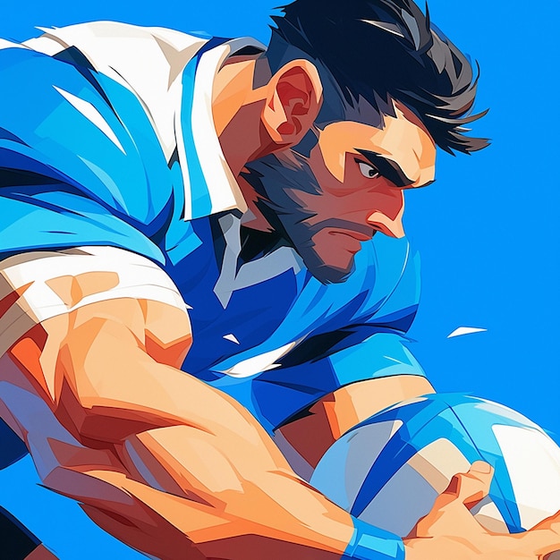 Vector un hombre de mauricio está jugando al rugby.