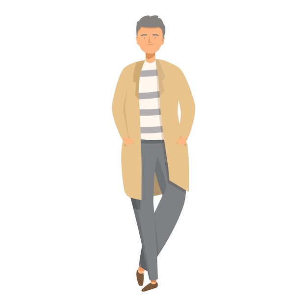 Hombre mayor de pie con las manos en los bolsillos con ropa casual