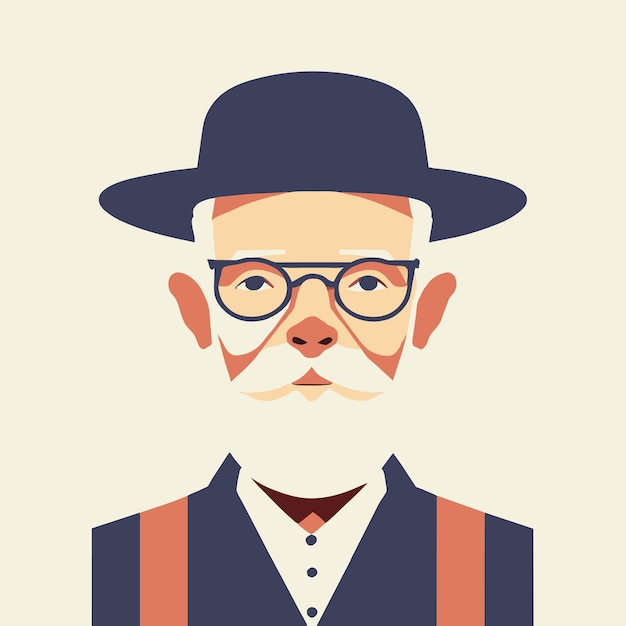 Un hombre de moda con un sombrero dibujando una ilustración vectorial Generative Ai