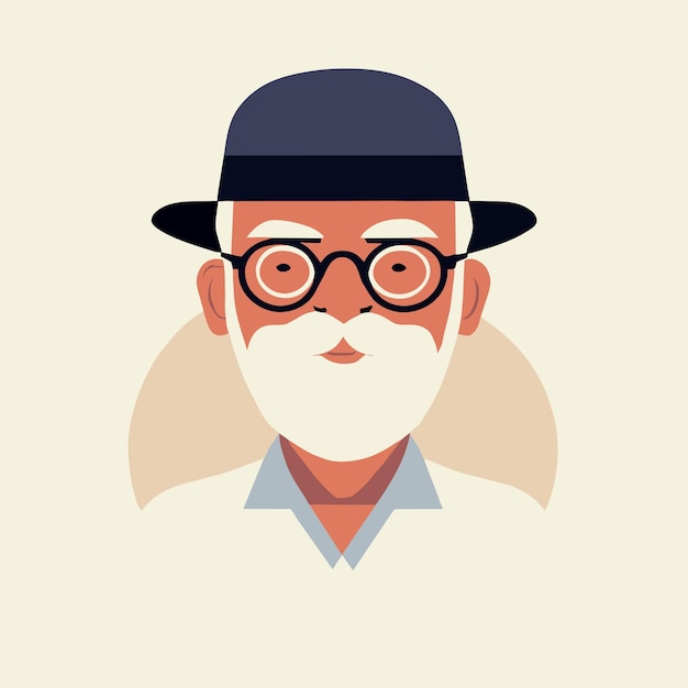 Un hombre de moda con un sombrero dibujando una ilustración vectorial Generative Ai