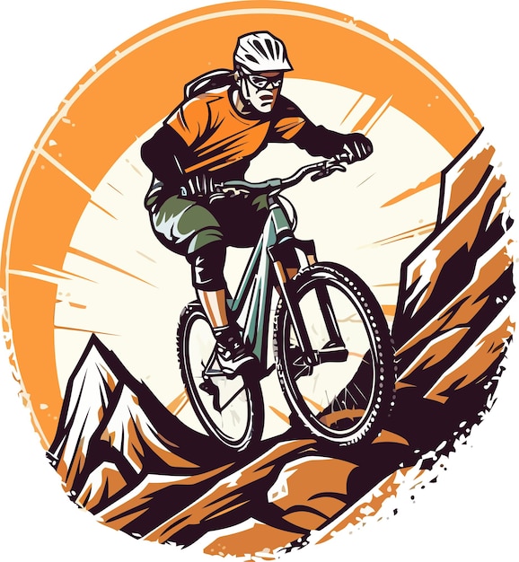 Un hombre montando en bicicleta de montaña en un círculo.