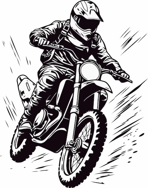 Un hombre montando una moto de cross con casco.