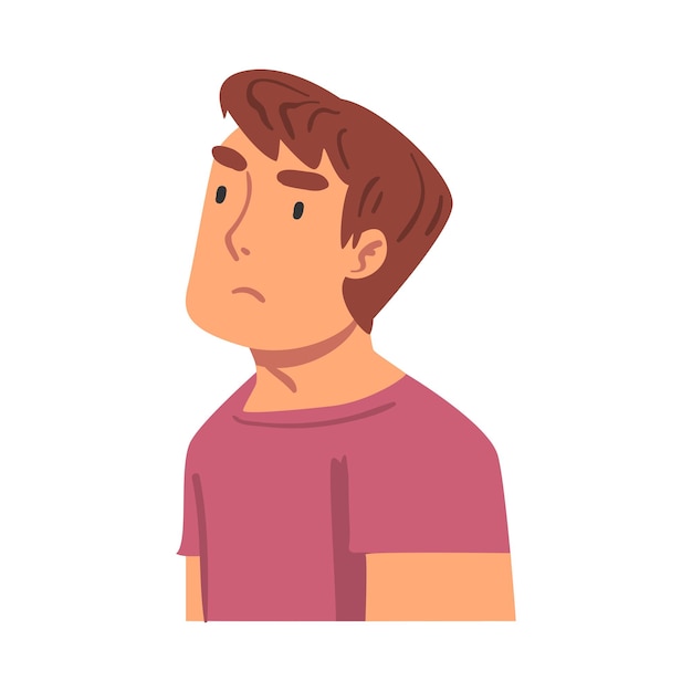 Hombre mostrando emociones negativas Persona expresando desacuerdo o desaprobación Ilustración vectorial de dibujos animados