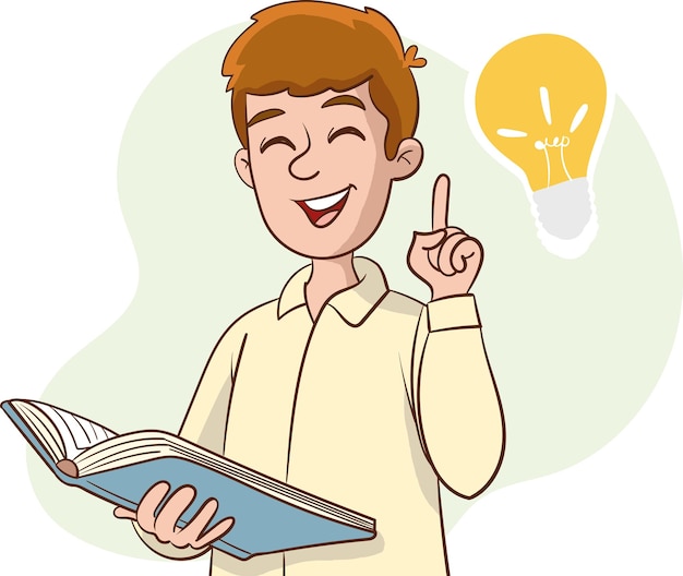 El hombre muestra el gesto de una gran idea encontrar la solución del problema ilustración vectorial en estilo de dibujos animados