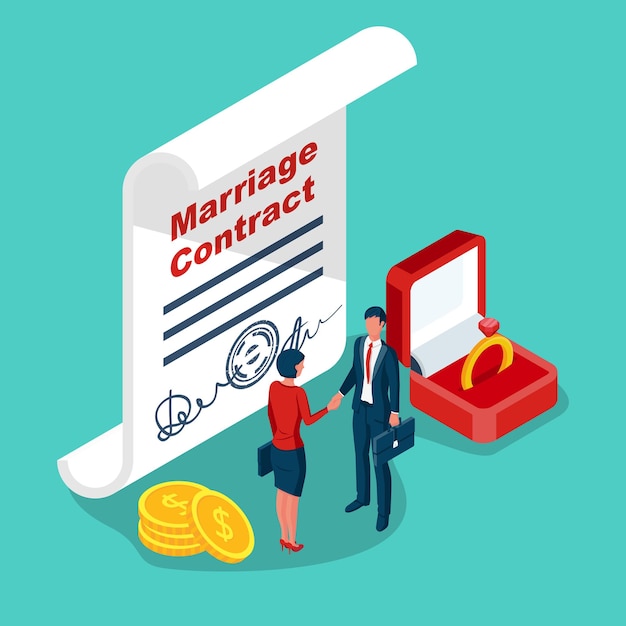 Hombre y mujer en el apretón de manos como símbolo de la conclusión de un contrato Acuerdo sobre la relación matrimonial