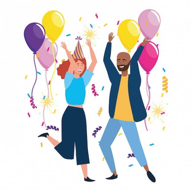 Hombre y mujer en celebración