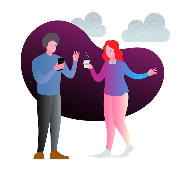 hombre y mujer chateando