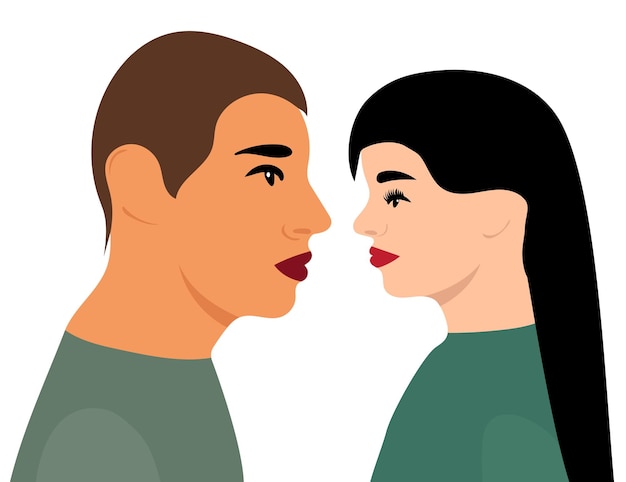 Hombre y mujer diseño plano vector aislado