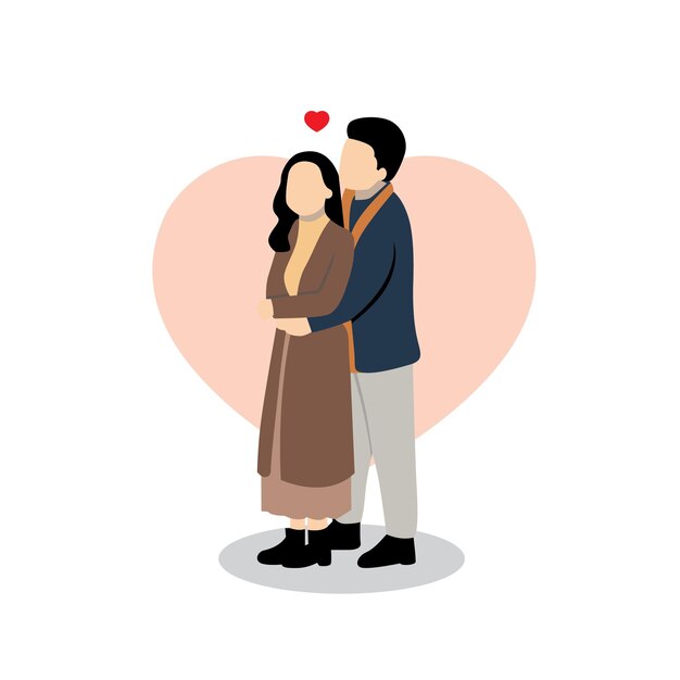 Hombre y mujer enamorados ilustración vectorial