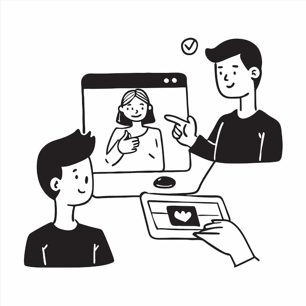 un hombre y una mujer están mirando una pantalla de computadora