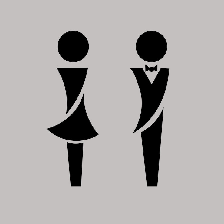 Vector un hombre y una mujer están parados uno al lado del otro.