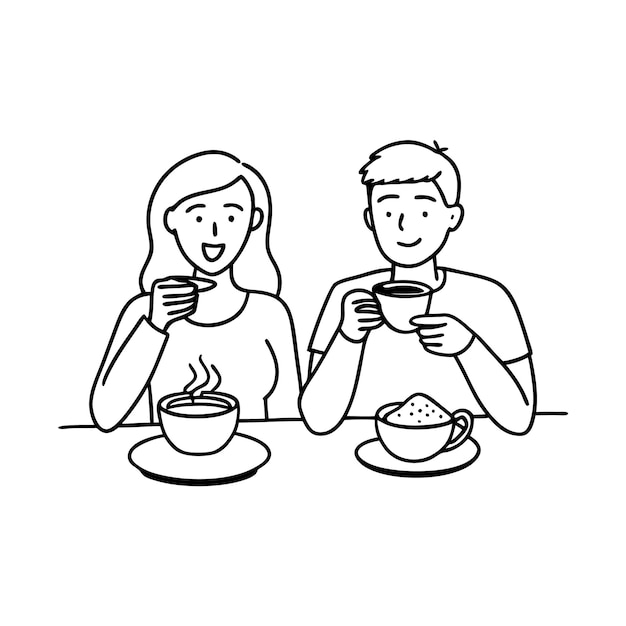 un hombre y una mujer están sentados en una mesa y están comiendo el desayuno