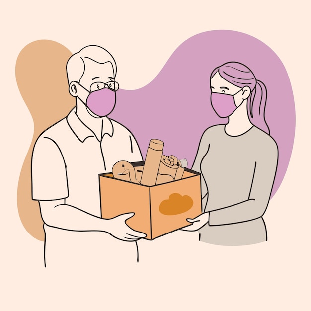 un hombre y una mujer están sosteniendo cajas con una que dice cita médica