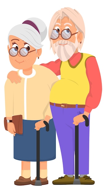 Hombre y mujer mayores juntos, una pareja feliz y amorosa.