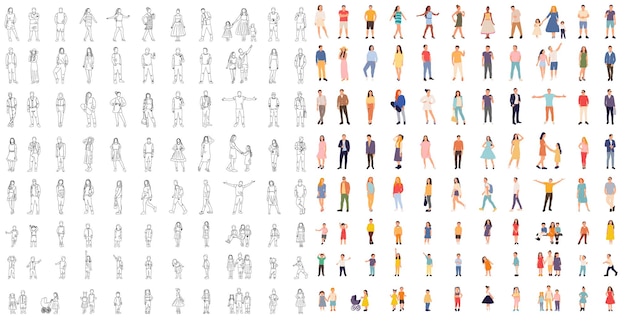 hombre y mujer en un vector de estilo plano