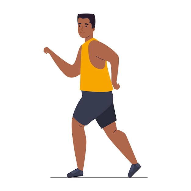 Vector hombre musculoso icono de actividad de jogging aislado