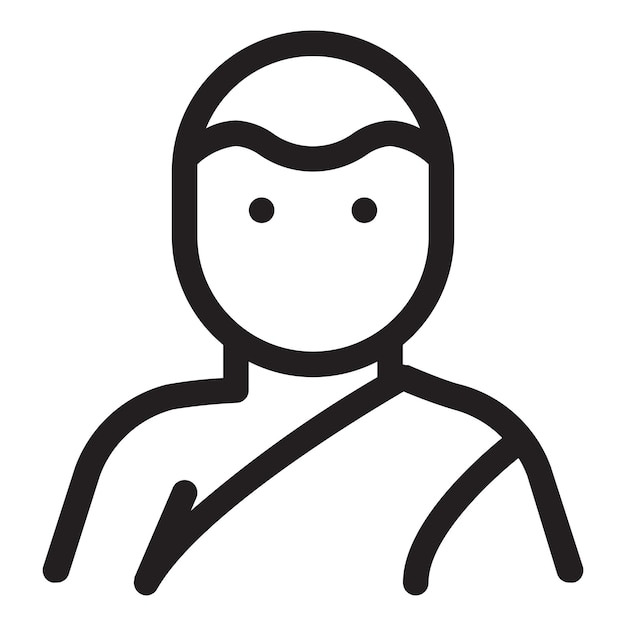 Hombre musulmán hajj actividad islámica línea plana icono vector