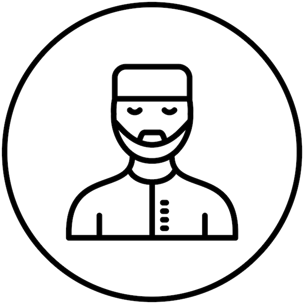 El hombre musulmán ilustración del icono vectorial del icono del Ramadán