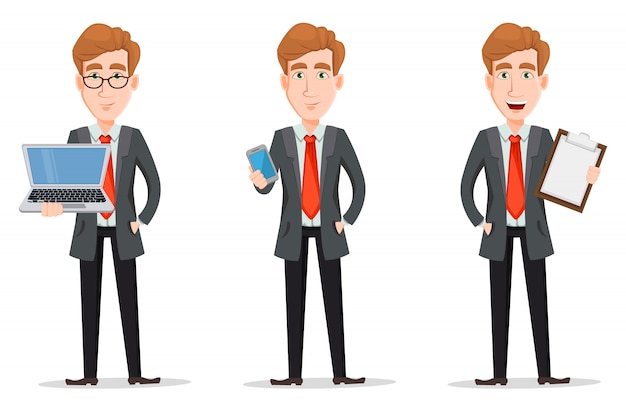Hombre de negocios con cabello rubio