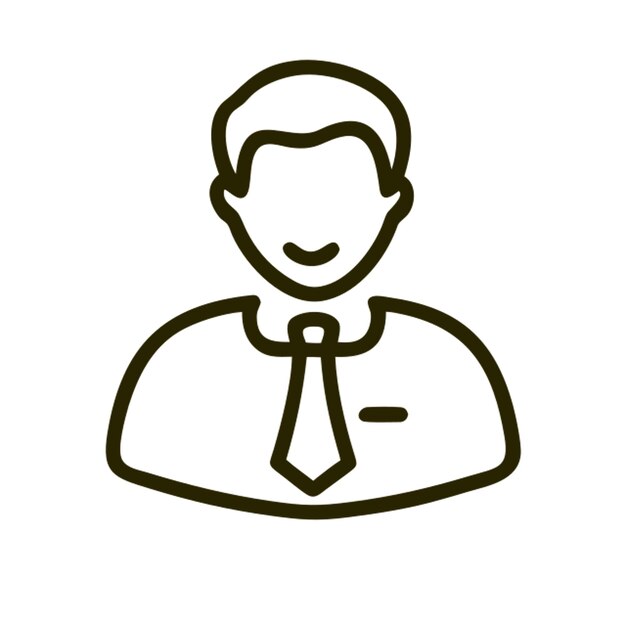 hombre de negocios en el contorno del icono de la corbata
