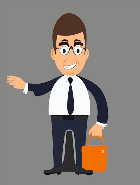 El hombre de negocios de dibujos animados Clipart Diseño vectorial